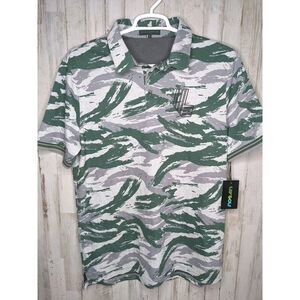 NEW Extracurricular LIV Golf Tour Polo Shirt XL Golf Lizard‎ Shark Skin Camo